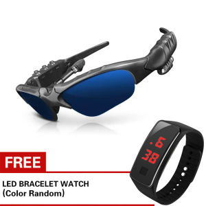 【FREE LED BRACELET WATCH】 VAORLO Stereo Earphones Wireless Headset with Mic Glasses Sunglasses for Driving Cycling Sports Noise Reduction Headphones