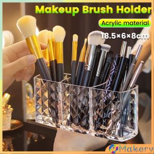 Makery Makeup Brush Storage Bucket Transparent Acrylic Brush Box Pencil Holder Table Organizer