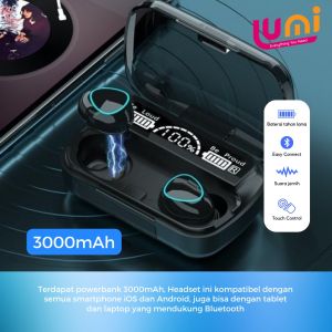 TWS Bluetooth Super Bass Murah Earphone Bluetooth Wireless Jernih M10