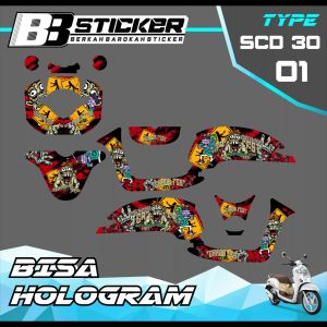 Decal Scoopy BISA HOLOGRAM Full Body Full Block Dekal New Fi 2017 2018 2019 Scd 30