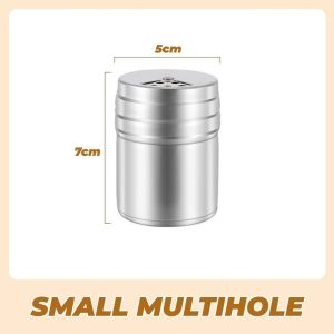 (1 PCS) Stainless Steel Seasoning Bottle Adjustable Discharge Holes Multi-purpose Spice Jar Spice Dispenser Rotating Lid