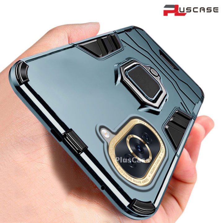 Pluscase For Huawei Nova 10 Nova 10 Pro Metal Ring Stand Case Armor Back Protective Shockproof