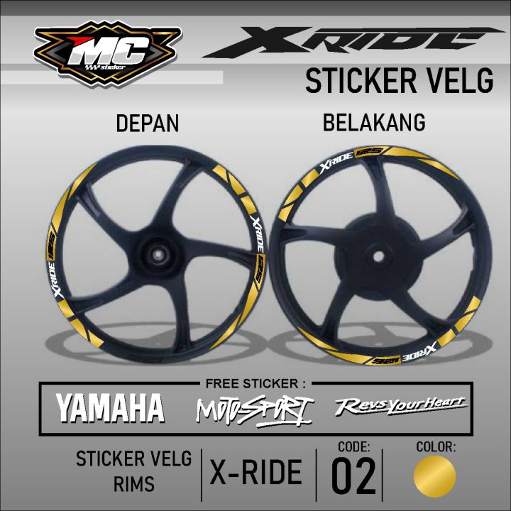 Sticker Cutting Velg List Roda Motor Yamaha XRIDE- Aksesoris Motor ...