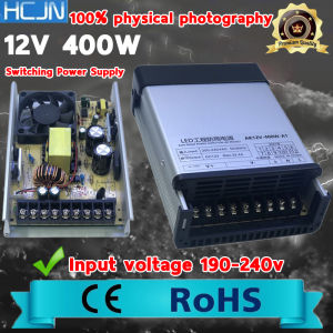 Power 100% full HCJN12V400WRainproof power supply Used in LED lighting computer cases Power Equipment digital products and instruments etc. psu units for pc 220v to 12v adjustable dc true rated converter cctv centralized cameras centralize adaptor
