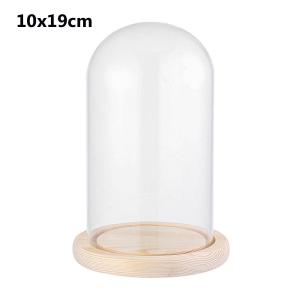 ALLLUCK Plants Fairy Lights Jar Glass Vase Terrarium Dust Cover Glass cloche Flower Storage box Wooden base