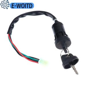 E-WOITD Universal 4 Wires Ignition Barrel Switch With 2 Key For Motorcycle Bike ATV