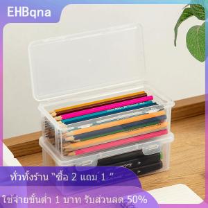 [COD] EHBqna KITCHEN กล่องใส่เครื่องสำอางกล่องใส่ดินสอโปร่งใสที่ใส่แปรงอายแชโดว์แบบบลัชออนที่เก็บเครื่องเขียนบนโต๊ะ