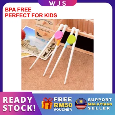 (START FROM YOUNG) WJS BPA Free Chopstick Trainer Children Kid Baby Tablewar Learning Training Helper Cartoon Chop Stick Chopsticks Training PINK GREEN [FREE RM 50 VOUCHER]