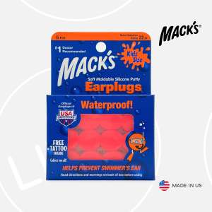 Macks Soft Moldable Silicone Putty Earplugs Kids Size 6 Pair | Ear Plug Cover Protection For Baby Aircraft Flight Swimming Penutup Telinga 儿童宝宝婴儿耳塞
