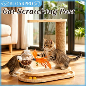 Cat Scratching Post 4 in1 Natural Sisal Scratcher Interactive Track Pad Funny Toy