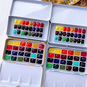 MAIMERI Artist Watercolor Paint 24/36/48 Colors Solid acuarela Beginner Art Student Professional Painting Pigment Art Supplies