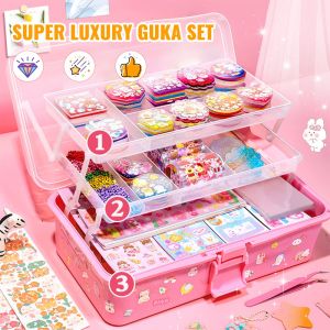 DIY Goo Card Set Three-layer Storage Box Hand Account Sticker Goo Card Sticker Goo Chuck Goo Card Cute Sticker