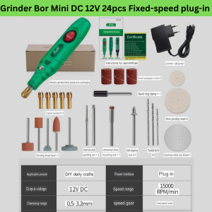 Gerender Bor Mini listrik DC 24PCS 12V DC 15000 RPM Mini Drill Electric Engraver Grinder kayu