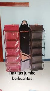 [Rak TAS] Gantung Susun Storage 6 Susun Anti Debu Full Sleting