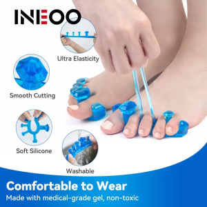 INEOO ที่ที่ดัดนิ้วเท้าค้อนที่รองปุ่มหัวแม่เท้าที่คั่นนิ้วเท้าซิลิโคน1คู่สำหรับดูแลเท้าแยกนิ้วเท้า