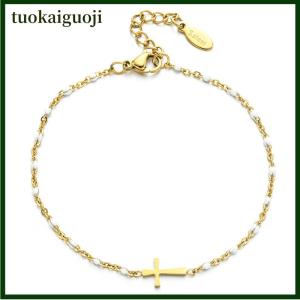 tuokaiguoji Boho Style Thin Bracelet Fashion Stainless Steel Bracelet For Women Girls Dopamine Cross Bracelet Jewelry Accessories Gifts
