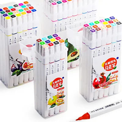12/18/24/36/48Pcs Colors Art Markers Watercolor Brush Pen Dual Tip Brush Pens Drawing Painting Sketch Marker Pens Art Supplies for Kids