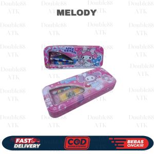 Tempat Pensil Kaleng Kuromi Melody Space B-728 Set Tulis