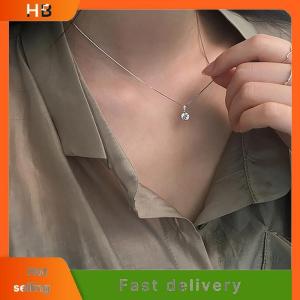 HB Shiny Water Drop Shaped Necklace For Women Zircon Water Drop Pendant Clavicle Chain Necklace Valentines Day Gift Wedding Party Jewelry