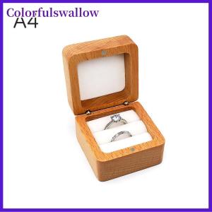 Colorfulswallow Gỗ Nhẫn cưới Hộp quà tặng Túi trường hợp bao bì cho đồ trang sức vòng Vòng cổ chủ Organizer Box