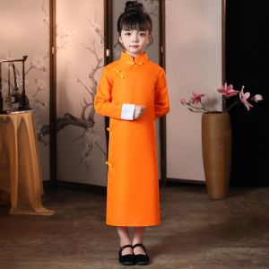 Children Qing Dynasty Costume Boy Child Chinese Hanfu with Hat Chinese Traditional Costume Kids Robe