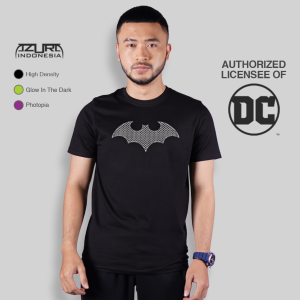 Azura Tshirt DC Comics Original Batman Arkham Logo Motif Hitam