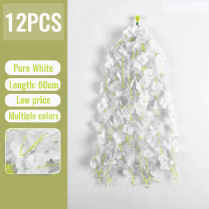 12 pieces of 110cm wisteria artificial flower wreath fake plant leaves DIY hanging rattan family party wedding decoration rattan tracking fake flowers
