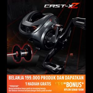 CAST X2 Reel BC Baitcasting Reel Pancing+1 Spool Aluminium Ceramic Bearings 6+1BB Rasio Gigi 7.3:1 Max Drag