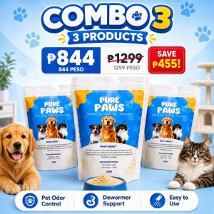 Combo 5 Pure Paws Pet Supplement 215G – Dewormer & Deodorizer for Dogs and Cats
