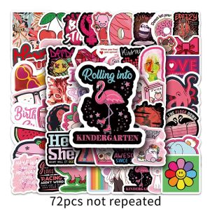 72/66 unit pelekat kartun siri merah DIY hiasan Laptop Luggage Water Cup Suitcase Waterproof Vinyl Sticker