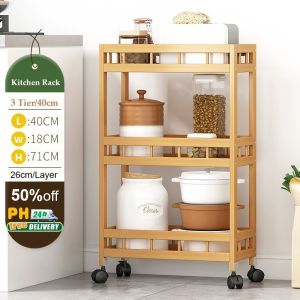 Kitchen Movable Gap Storage Rack Multi-Layer Floor Storage Rack Multifunctional Spice Rack Household Storage Rack