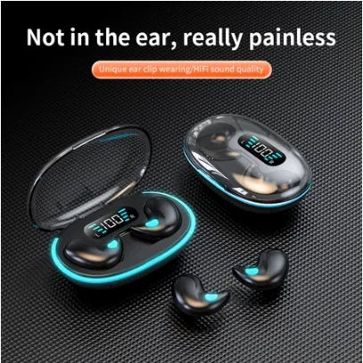 หูฟังใส่นอน Hqai X55 Bluetooth 5.3 หูฟังนอนหลับไร้สายพร้อมเสียงสเตอริโอ Hi-fi Build-in Mic จอแสดงผล LED หูฟังปุ่มควบคุมชุดหูฟังกันน้ําหูฟังตัดเสียงรบกวน