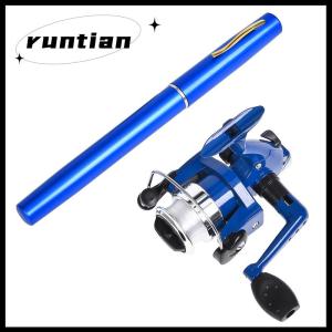 runtian Cần câu bỏ túi siêu ngắn cần câu cá đầu thép cần câu nhỏ siêu nhỏ Cần Câu trống 1.1m câu cá trên băng