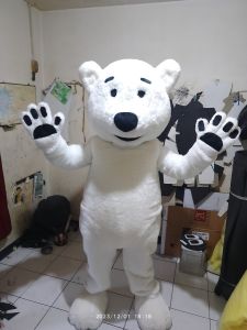 kostum badut maskot beruang putih