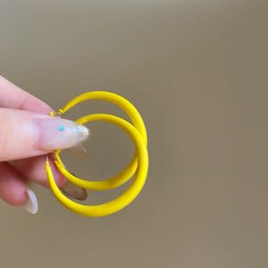 LOUISIS Round Hoop Earrings Y2k Geometric Circle Earrings Simple Ins Womens Jewelry Gift