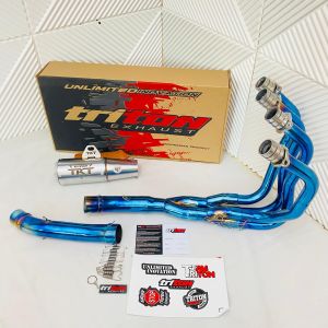 knalpot kawasaki zx25r zx25rr full system triton GT-5 series Header biru