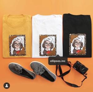 ELLIPSES.INC Tumblr Tee / T-Shirt / Kaos 3D Wanita Lengan Pendek EXIT GIRL