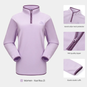 Cameljeans Womens Fleece Jacket Comfortable Stand-up Collar Sweatshirts