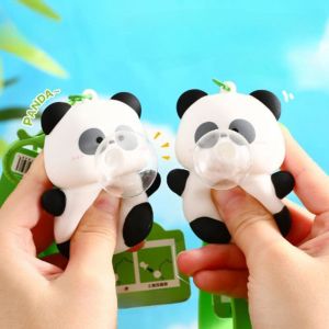 squishy toy XUECHUANGYING Cartoon Blowing Bubble Panda Keychain Kawaii Decompression Panda Jewelry Keychain Creative Bags Car Keys Decors Car Key Ring Girl Boy Gift 捏捏乐