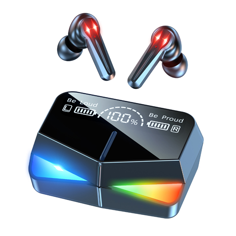 M28 TWS Bluetooth fülhallgató 2000mAh töltődoboz C típusú vezeték nélküli fejhallgató sztereó játékhoz érintős fülhallgatók mikrofonnal_voghion.com