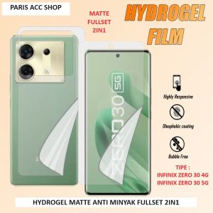 INFINIX ZERO 30 4G ZERO 30 5G HYDROGEL FULLSET DEPAN BELAKANG ANTI GORES JELLY MATTE ANTI MINYAK GLARE DOFF FRONT AND BACK