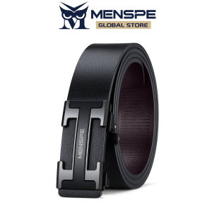 MENSPE Mens Belt Fashion Belt Men Genuine Leather Belts H Letter Pattern Belt Two-layer Cowhide Automatic Buckle Belts Brand Luxury High Quality Business Strap Male Waistband for Men men belt