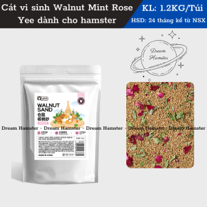 Cát lót chuồng vỏ óc chó vi sinh Walnut Mint Rose Yee dành cho hamster và thú nhỏ