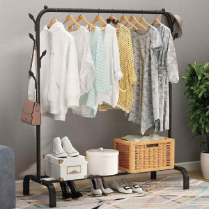 Single Pole Drying Rack Hanger Coat Floor Stand / Rak Baju Kasut