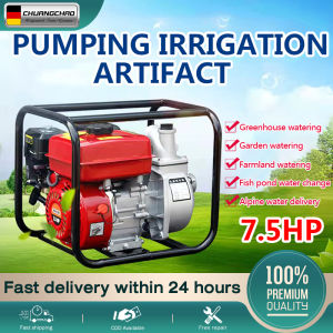 CHUANGCHAO 4-Stroke 7.5-9.5HP Gas Powered Engine - Heavy-Duty Gas Engine - Air-Cooled Single Cylinder Go Kart Motor Engine with Safety Oil Alarm & Noise Reduction Silencer