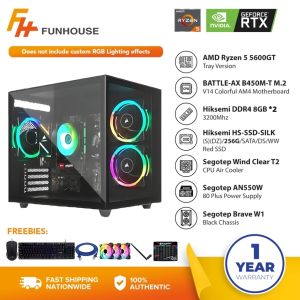 AMD Ryzen 5 5600 Full Gaming PC GeForce RTX 3050 8G GPU MSI A520m-A Pro MOBO DDR4 16GB RAM 512GB SSD