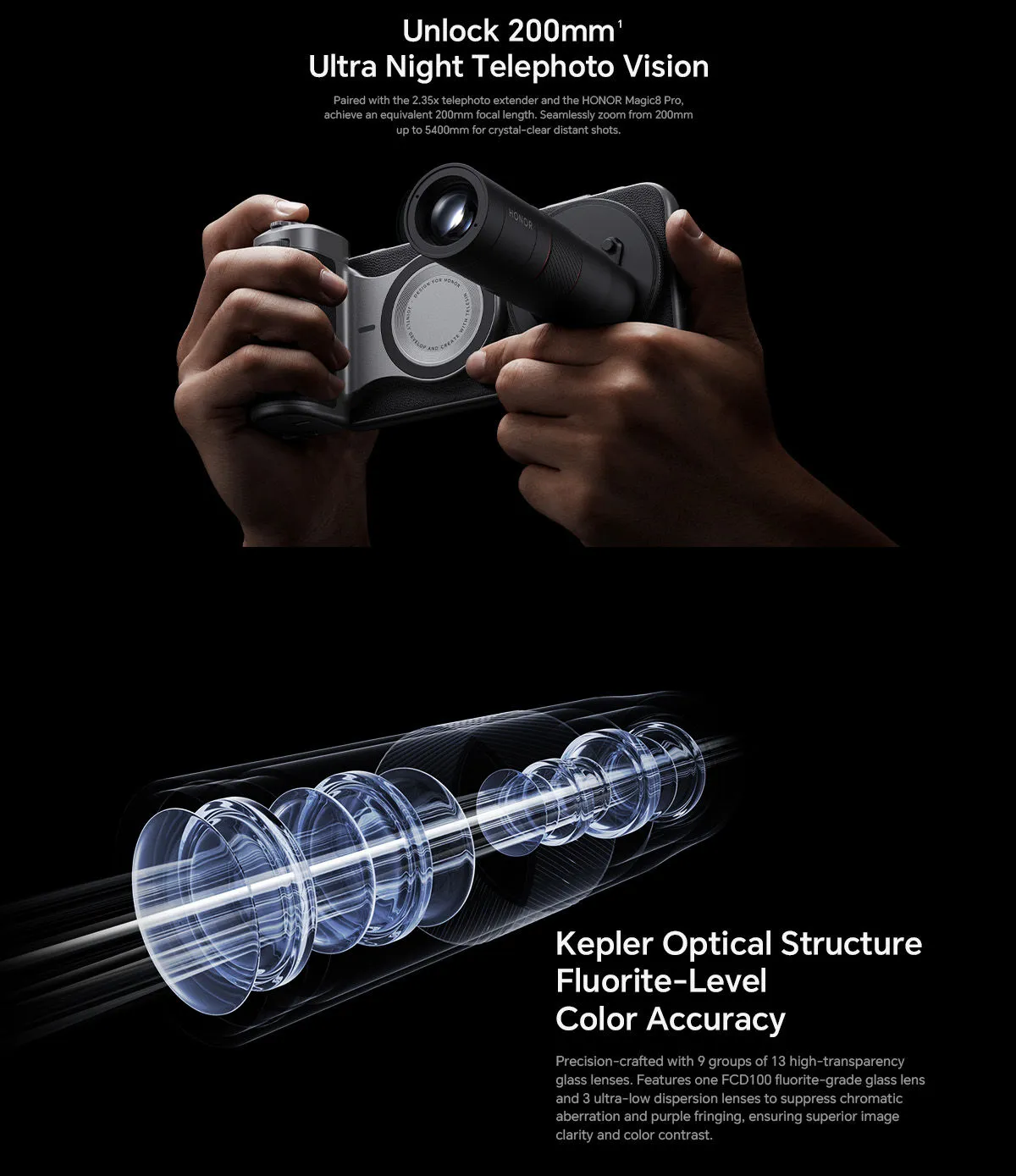 HONOR Magic 8 Pro Professional Imaging Kit | 2.35x Telephoto Extender | 200mm Ultra Night Telephoto | Pro Magnetic Grip (Official) 25 HONOR Magic 8 Pro Professional Imaging Kit | 2.35x Telephoto Extender | 200mm Ultra Night Telephoto | Pro Magnetic Grip (Official) 2