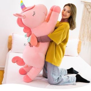 Gấu bông kỳ lân pony Ngựa unicon ngựa một sừng Thú Bông Cute Khổng Lồ quà tặng Em Bé Người Yêu size To 1m2