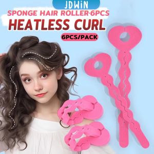 JDWin 6pcs per Pack Bendable Hair Curler Rods Curl Flexible Soft Sponge Hair Roller Tool