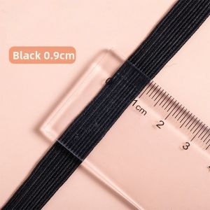 DOOUR 10Yards Chiều rộng 3/5/7/9mm Dây thun dẹt Độ co giãn cao Chiều dài 10 thước Dây thun co giãn Độ co giãn cao Đen Trắng Màu Sắc Dây thun thủ công Dành cho quần cạp cao